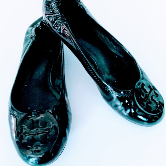 Tory Burch Flats Black Patent Leather Ballet style - Picture 1 of 4